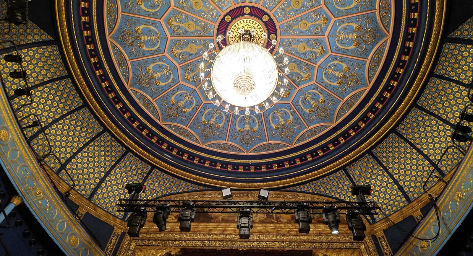 Photograph of the ceiling at the Royal Lyceum Theatre.