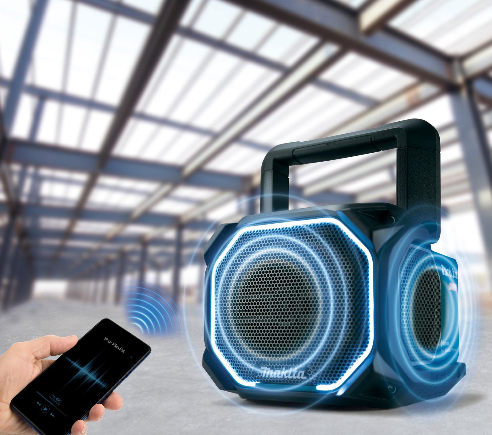 Photograph of a Makita bluetooth speaker