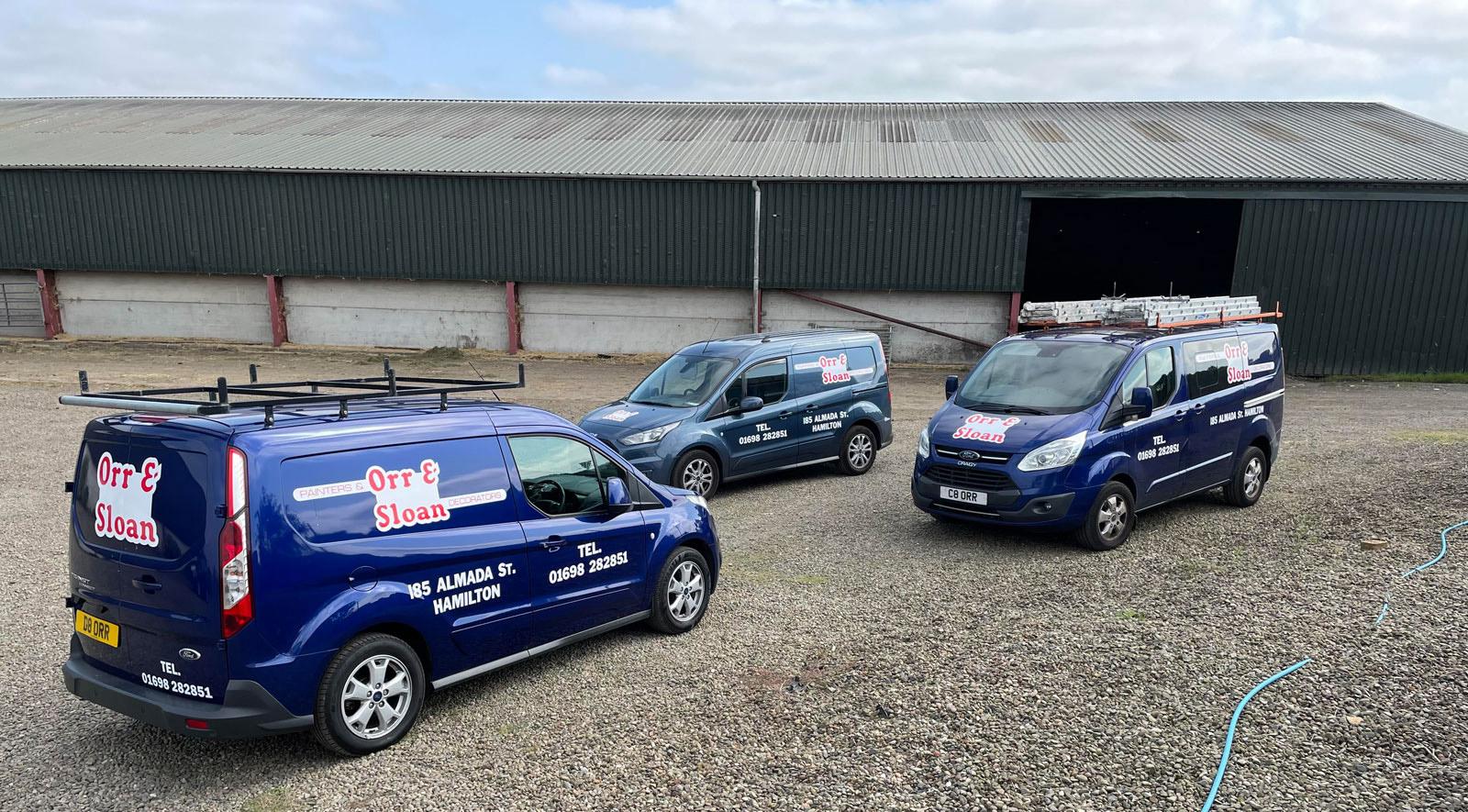 Vans with Orr & Sloan signage